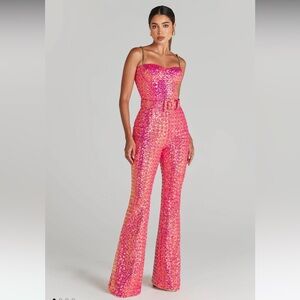 Nadine Merabi Lucinda Pink Jumpsuit